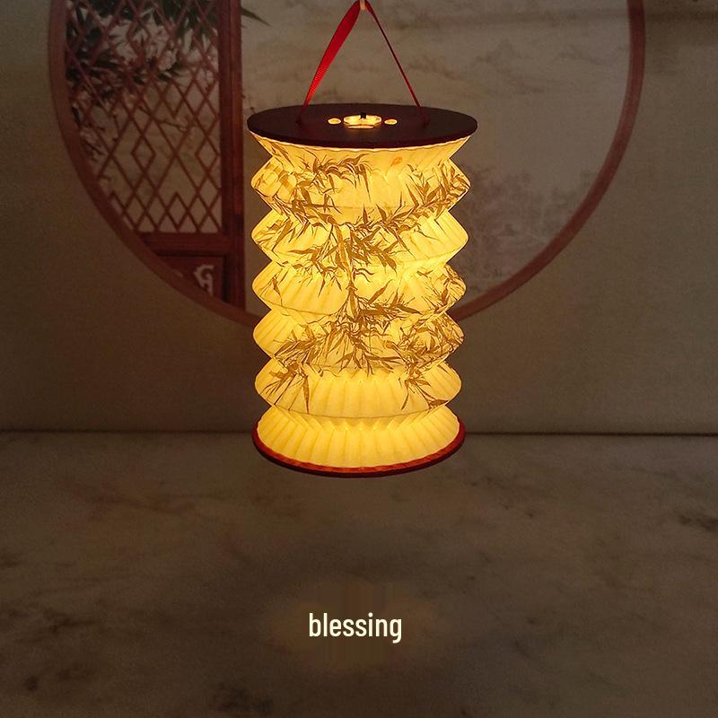 Festive Handheld Luminous Projection Flower Lantern - Foldable Paper Lantern for Mid-Autumn Festival & New Year
