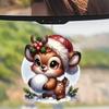 Pendant Christmas Reindeer With Acrylic Flat Surface For Car And Tree Decor