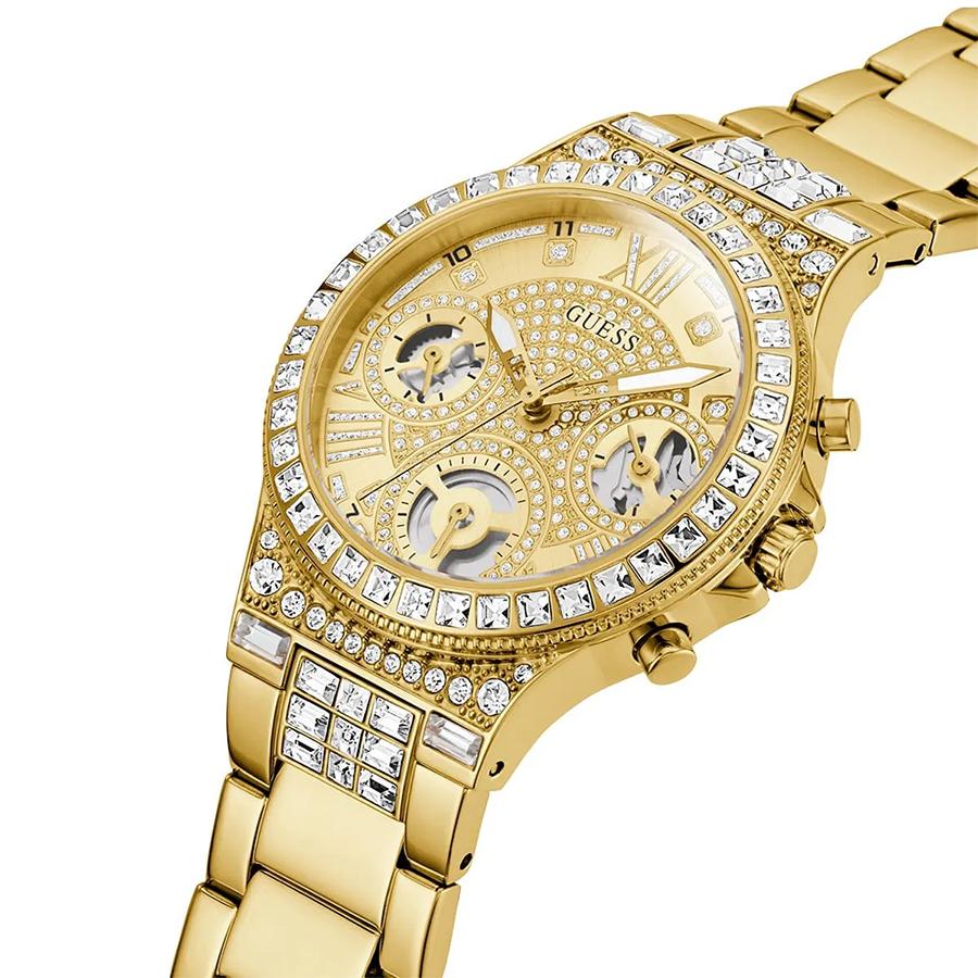 Guess Orologio da Donna al Quarzo con Cinturino in Acciaio Inossidabile Dorato a Tre Lancette - GW0320L2
