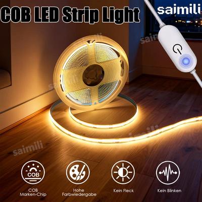 Striscia LED COB 5V con Dimmer a Sfioramento 320 LED/m USB Nastro Diodi Flessibile per Retroilluminazione TV Decorazione Parete Stanza Fai da Te