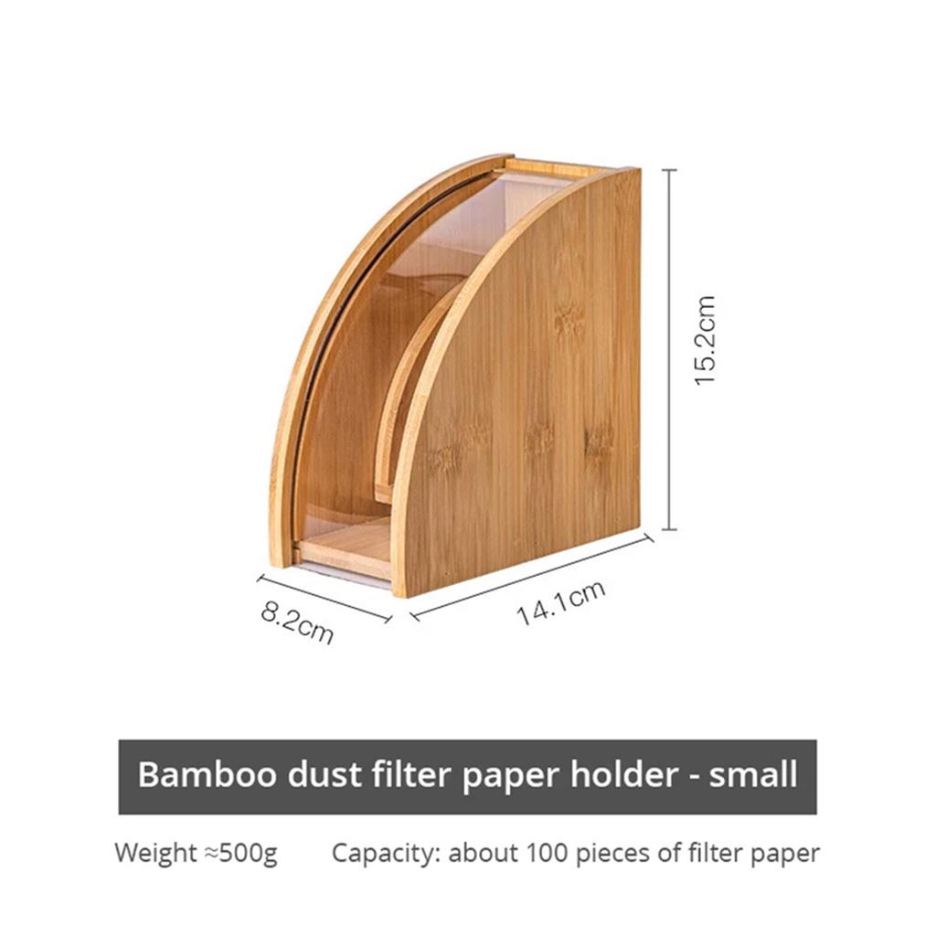Coffee Filter Paper Holder Storage Box Wood Dust-proof V60 Filter Paper Rack Stand Home Cafe Making Coffee Accessories Coffeware