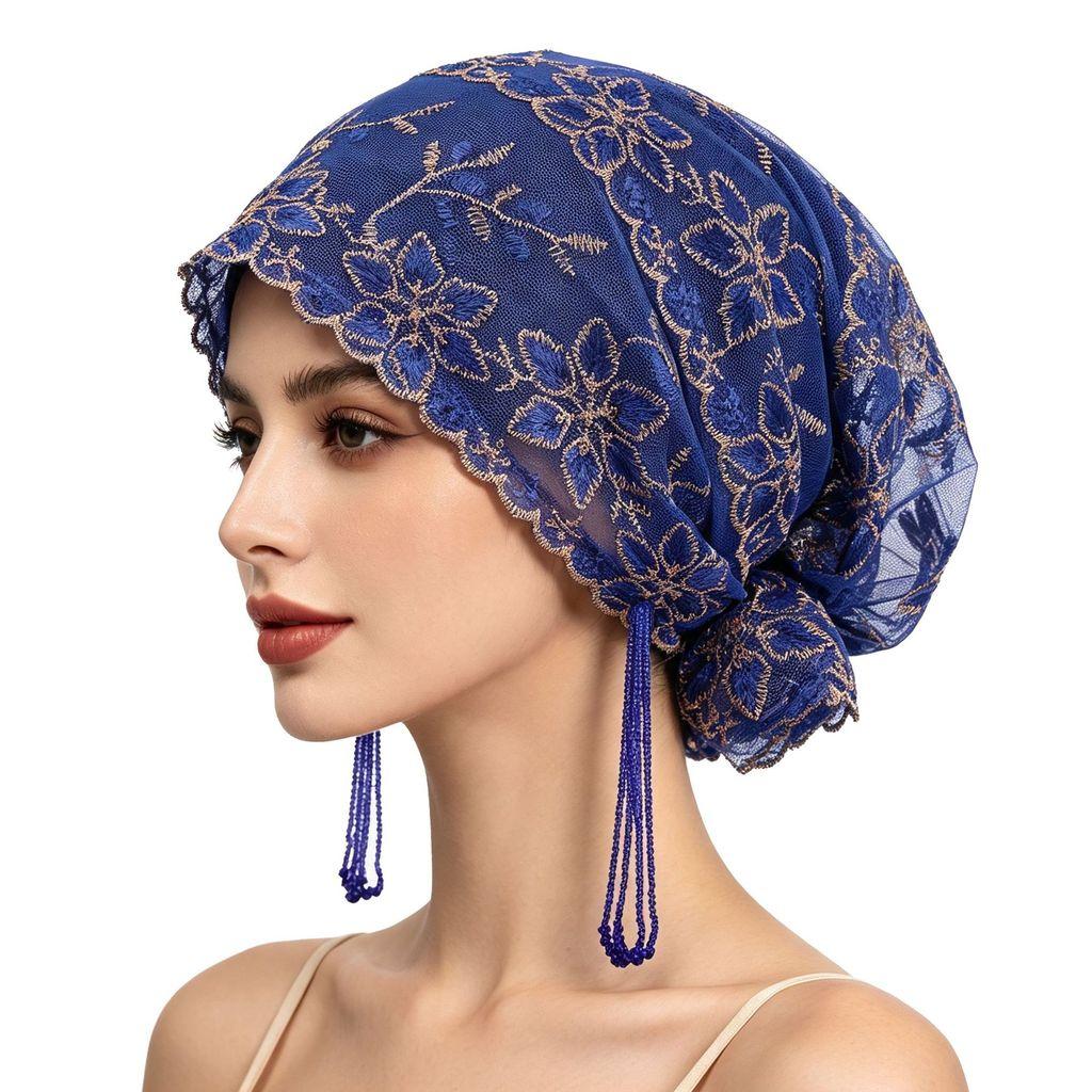 Embroidered Flower Sun Hat With Tassels For Summer Travel And Casual Wear