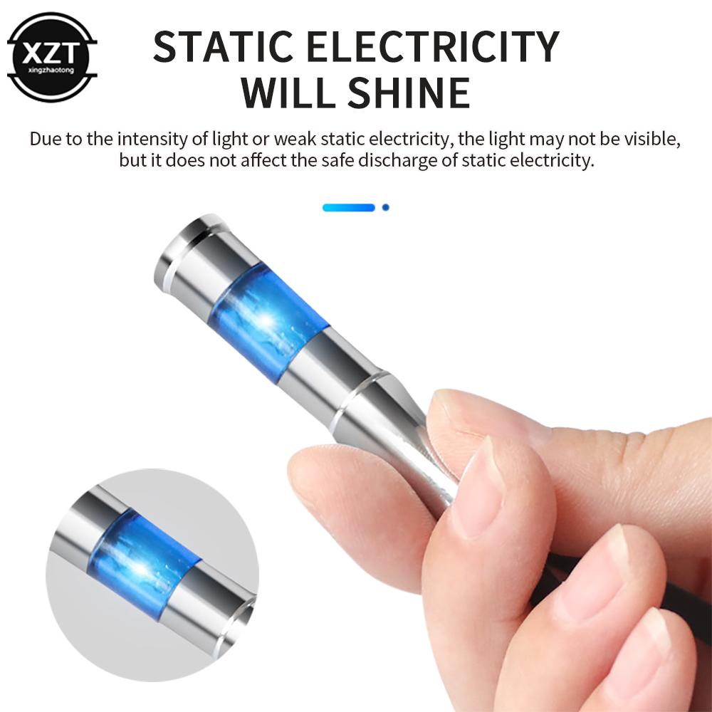 New Static Rod Electrostatic Discharger High Voltage Anti-Static Keychain Silver Tone Winter Dry Climate Static Eliminator