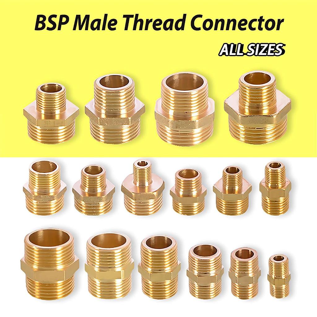 1/8" 1/4" 3/8" 1/2" 3/4" 1" BSP Messing Außengewinde zu Außengewinde Sechskant-Nippel Gleichmäßig Gerade Reduzierend Messing-Verbinder für Wasser Öl Gas