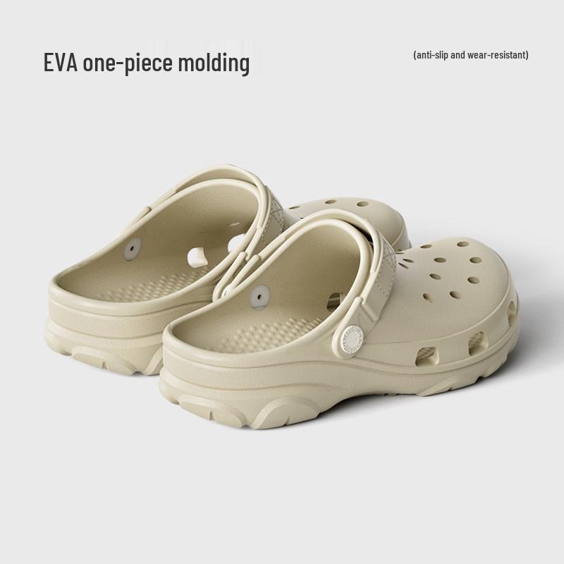 Puxi Rouman Unisex Seaside Cool Slippers: Spring/Summer Non-Slip, Thick-Soled, Heightening, Closed-Toe, Soft Hole Outdoor Shoes.