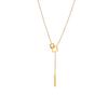 Goldene eckige Schnalle Lariat Halskette Y-Tropfen-Kettenhalskette für Damen Minimalistischer Modeschmuck