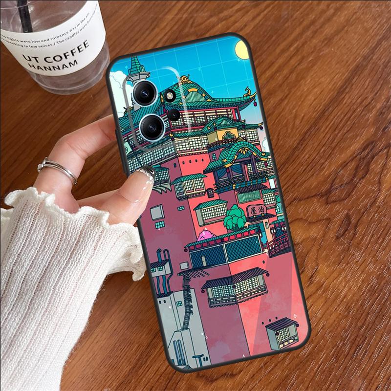 Neon Village Bathhouse Night Case For Xiaomi Redmi 14C 13C 10C 12C Redmi Note 14 Pro 13 12 11 9 10 9S 10S 11S 12S Cover