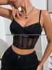 European & American Fashion Mesh Sequined See-Through Sexy Camisole