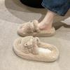 Damen Indoor Plüsch Baumwollpantoffeln mit dicker Sohle