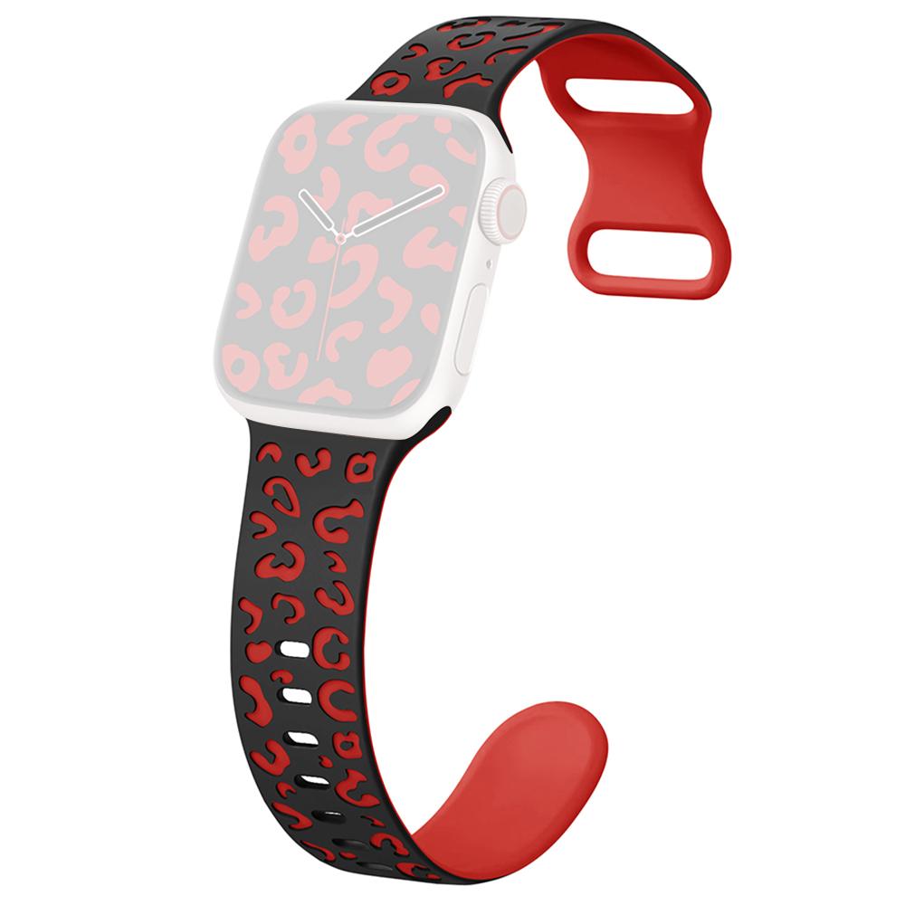 For Apple Watch Series 10 42mm/9 8 7 41mm/SE (2023) SE (2022) SE 6 5 4 40mm/3 2 1 38mm Leopard Silicone Strap