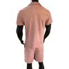 2Pcs/Set Men Casual Outfit Lapel Short Sleeve Shirt Elastic Waistband Drawstring Wide