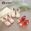 Girls boots 2025 new spring and autumn popular children's Martin boots Xiaoxiangfeng autumn and winter women's treasure national style short boots Han