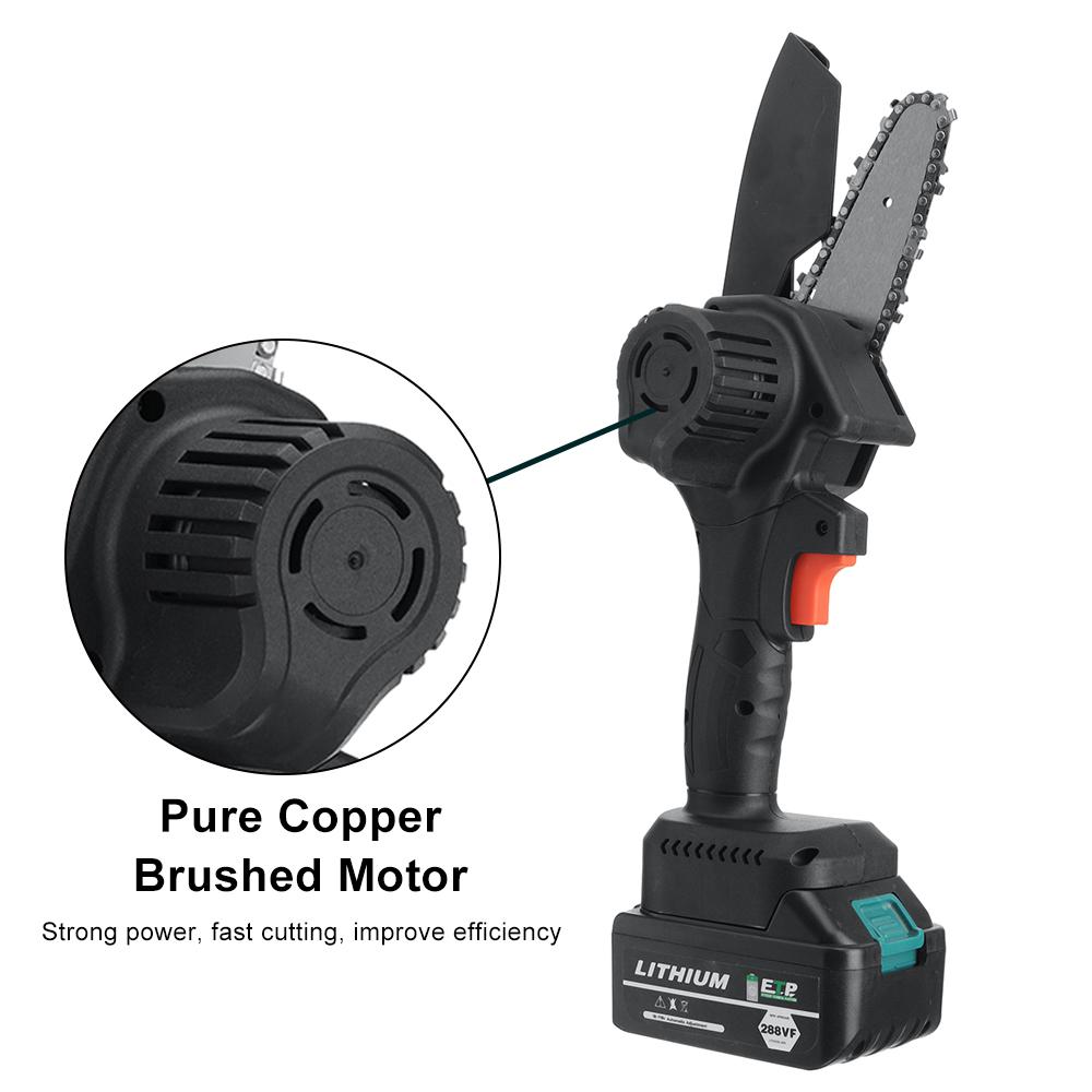 1200W 4 Inches Mini Electric Chain Saw Woodworking Purning Garden Logging Power Tools Adapt to Battery 288Vf