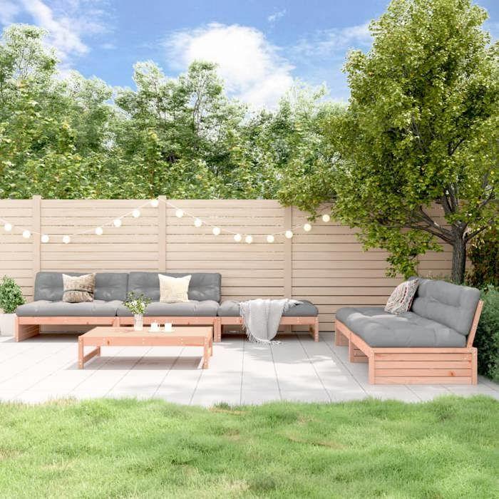 VidaXL Salon de Jardin avec Coussins 6 pcs, Canapé avec Dossier, Ensemble de Meubles avec Table Basse Patio Terrasse, 3186128