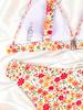 Small Floral Print Backless Sexy Two Piece Swimsuit Elegant For Vacation