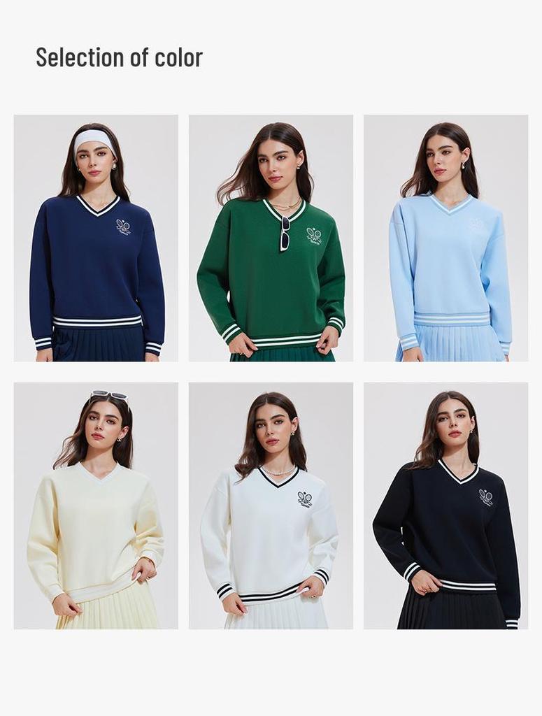 Women's Long Sleeve College Style Hoodie - Winter Running Loose Fit Top