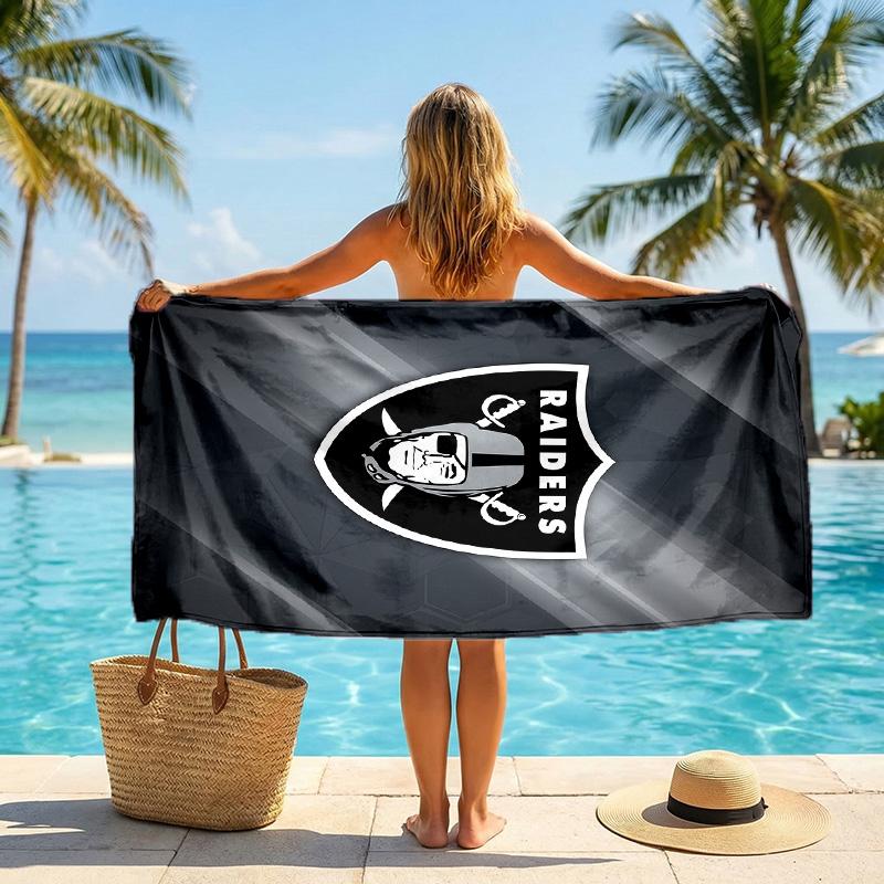 Las Vegas Raiders Fashion Beach Towel Portable Soft Quick Dry Towel For Swimming Camping Holiday Use