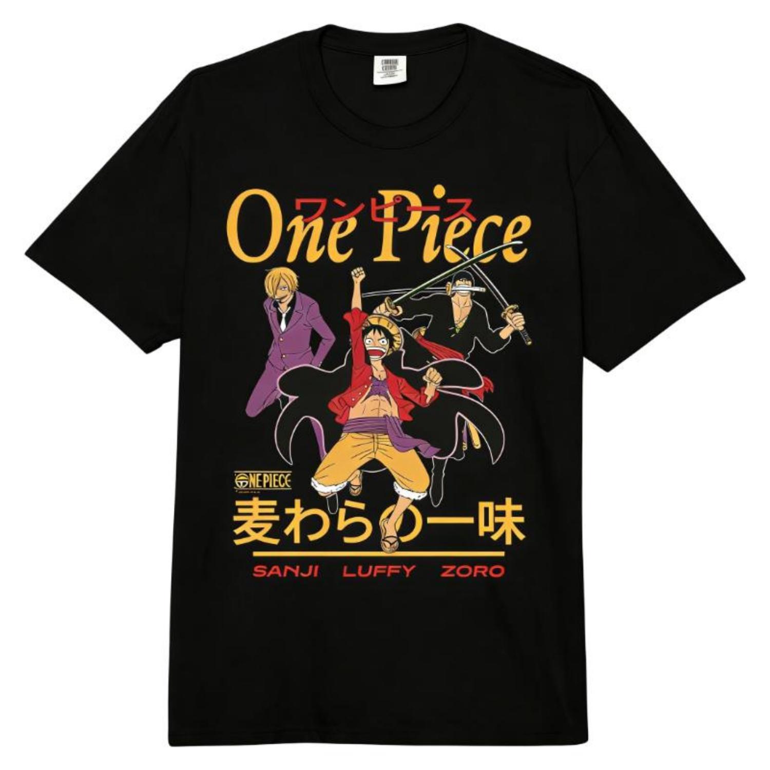 

Футболка One Piece с принтом Луффи, Зоро, Санджи (Трио Соломенной Шляпы) Мягкий 100% Хлопок Повседневный Наряд Уличный Стиль Топы S чёрный