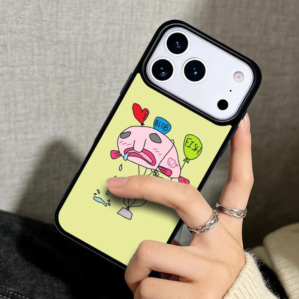 Capa Case for iPhone 17 Air 16 Pro Max 15 Plus 11 13 Mini 14 12 Back Phone Cover Cute Blobfish