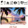 2D Hawaiian Palm Tree Ocean Backdrop Photography Background Banner