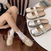 Flat-bottomed Bag Head Lazy Half Slippers Women's Summer Wear 2025 New Fashionable Versatile Mary Jane Cool Slippers