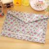 1Pc Vintage Flower Series A4 Documents File Bag Files Folder Stationery Button File Folder Student Exam Paper Document Organizer