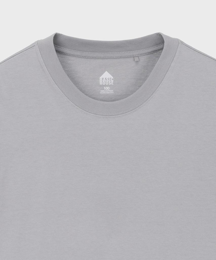 BASIC HOUSE Uni 16-Count Solid Short Sleeve T-Shirt Lxts0103