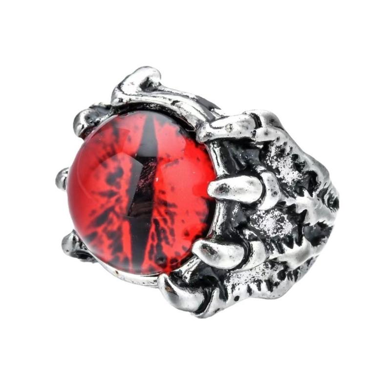 Elegant Adjustable Rings Vintage Festival Rings Wolf Claw Demons Eye Shape Finger Jewelry for Woman and Man Present