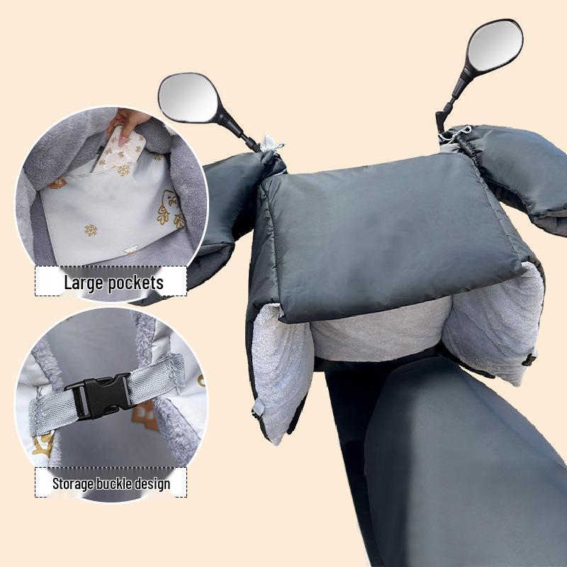 Winter Fleece-Lined Waterproof Electric Motorcycle Windshield