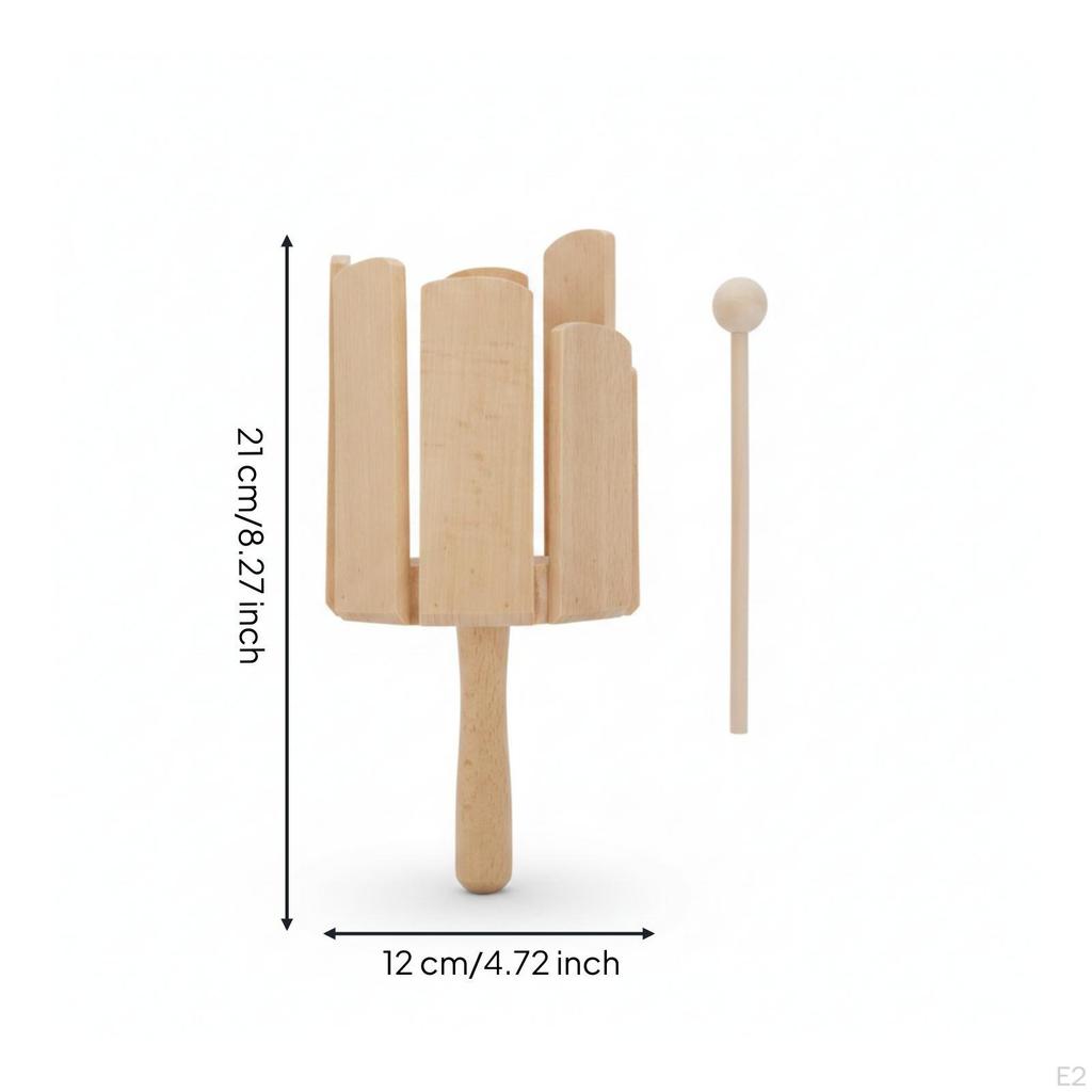Wood Block Segmented Body Slotted Wooden Percussion Instrument Includes Beech