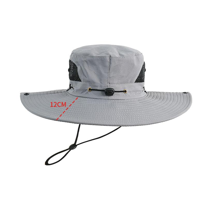 Summer Outdoor Extra-large Brim Hiking and Fishing Sun Hat, Sun Protection Breathable Windproof Sunshade High Temperature Resistant Fisherman Hat