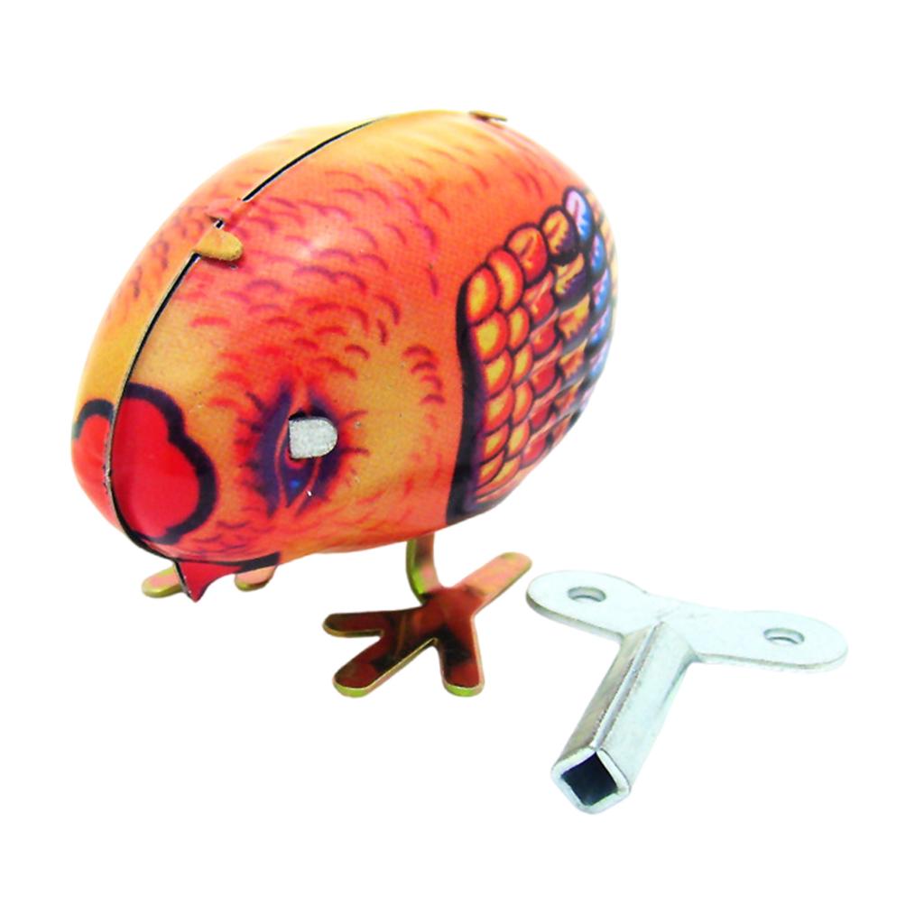 Vintage Rooster Pecking Wind Up Toy Prank Creative Vintage Clockwork Toy Collectible Gift Window Decoration