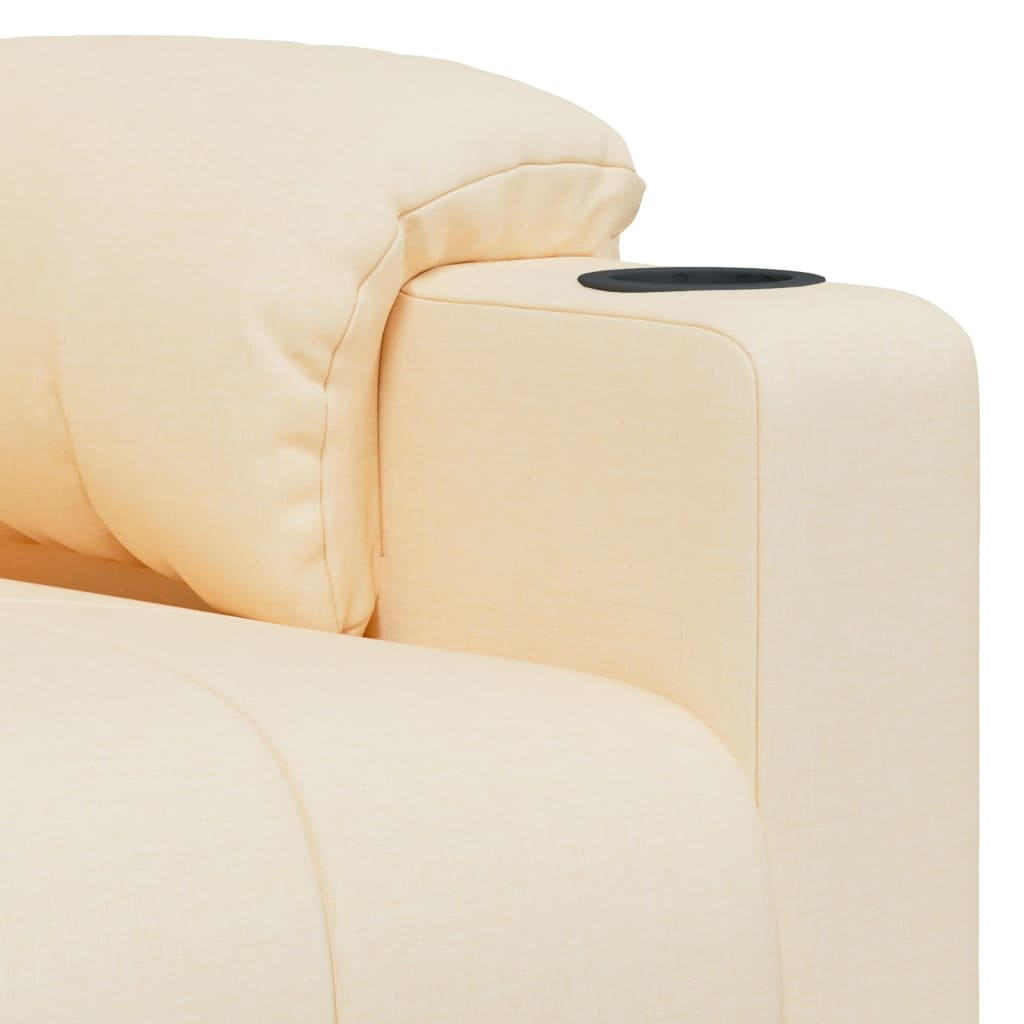 Electric Recliner Chair Cream Fabric