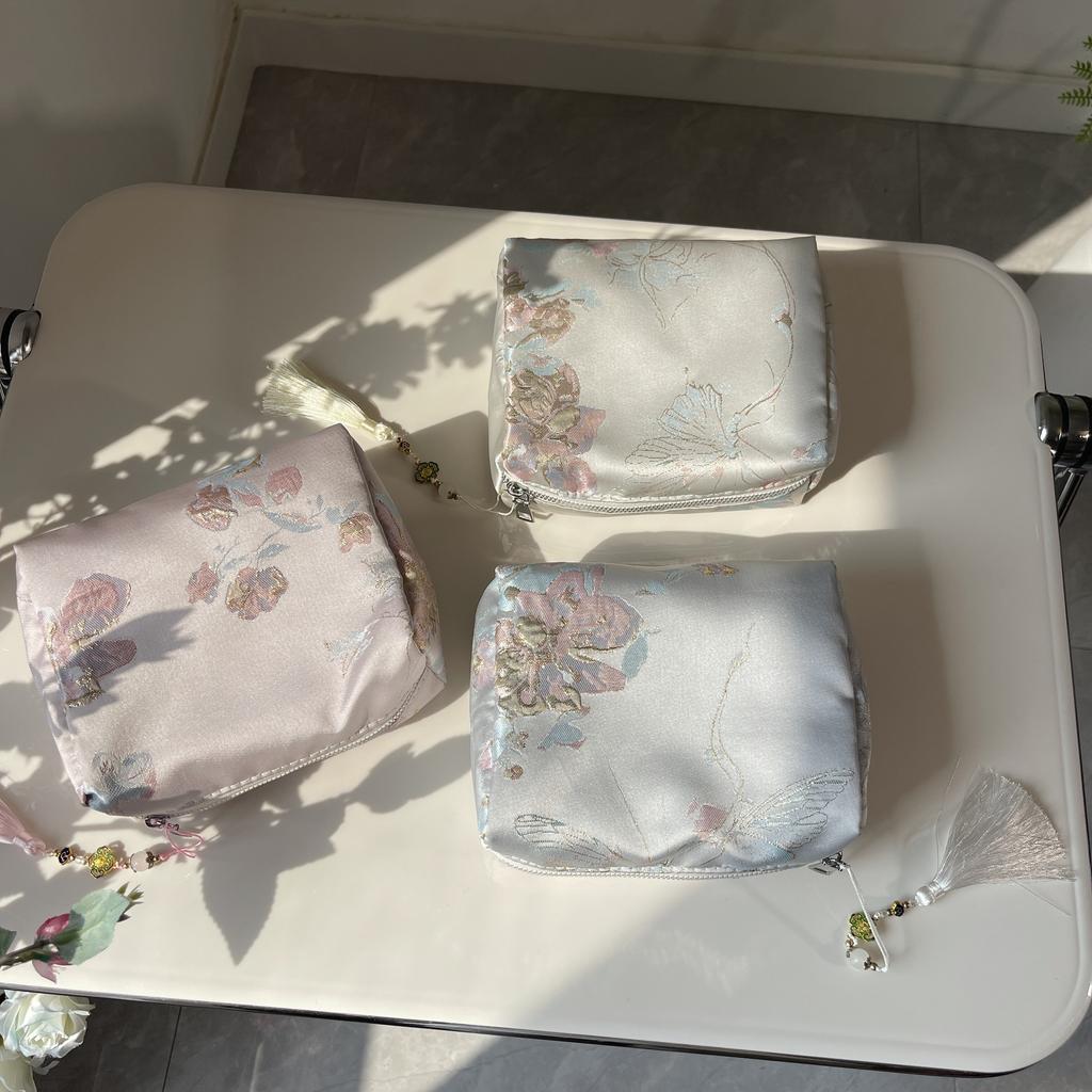 Floral Cosmetic Bag Women Travel Makeup Organizer Zipper Clutch Storage Bag Beauty Case