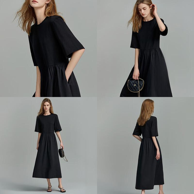 Demana Women's 100% Cotton A-Line T-Shirt Dress