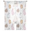 Handgezeichnete Kaninchen-Vorhänge, Schlafzimmer-Voile-Vorhang, Wohnzimmer-Fenster, durchsichtige Vorhänge, Küche, Tüll-Vorhänge