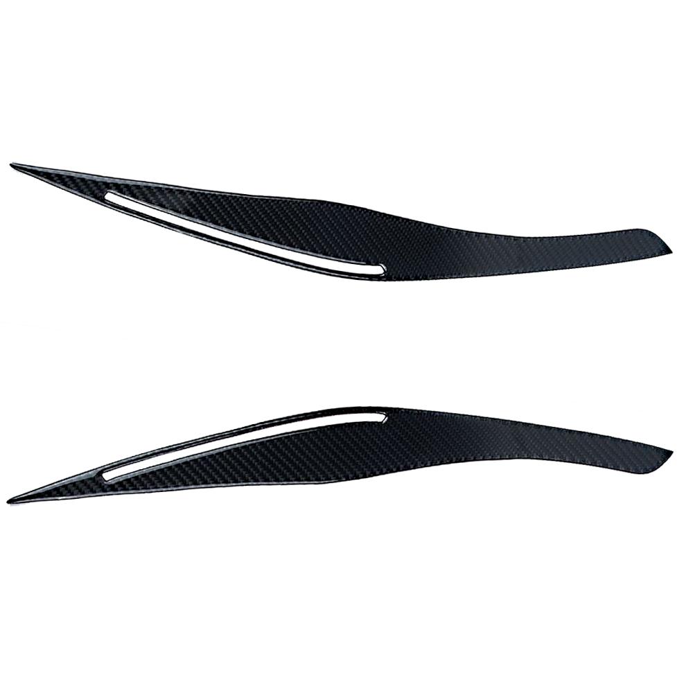 2Pcs Headlight Eyelid Eyebrow Cover Carbon Fiber Style For BMW 3 Series E90 318i 320i 325 2009 2010 2011 2012