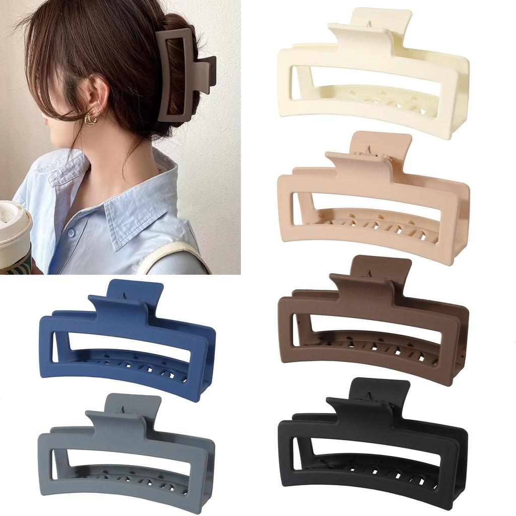 Extra Large 13CM Rectangular Hair Clip - Frosted Multi-purpose Shark Claw Clip for Thick Hair