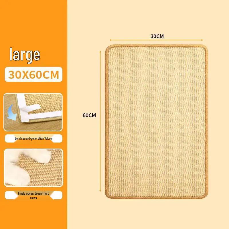 Wall-Mounted Sisal Cat Scratching Pad - Durable, Non-Shedding Sofa Protector for Claw Grinding