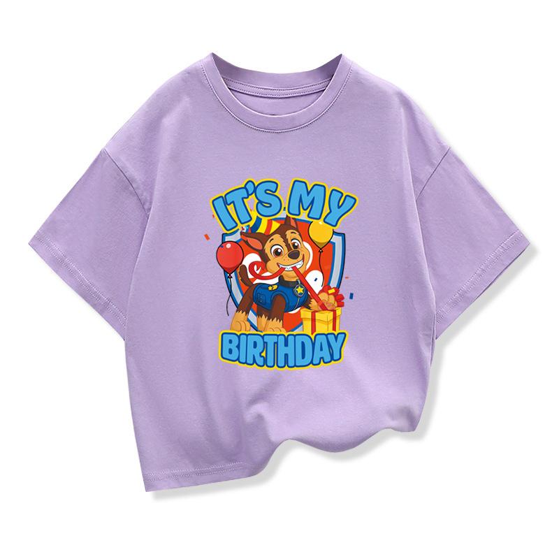 Paw Patrol Kids Tshirts Boys T-Shirt Tees Girls Birthday Party T Shirt with Clothes Kids Fashion Tops Tshirt Kids Birthday Gifts