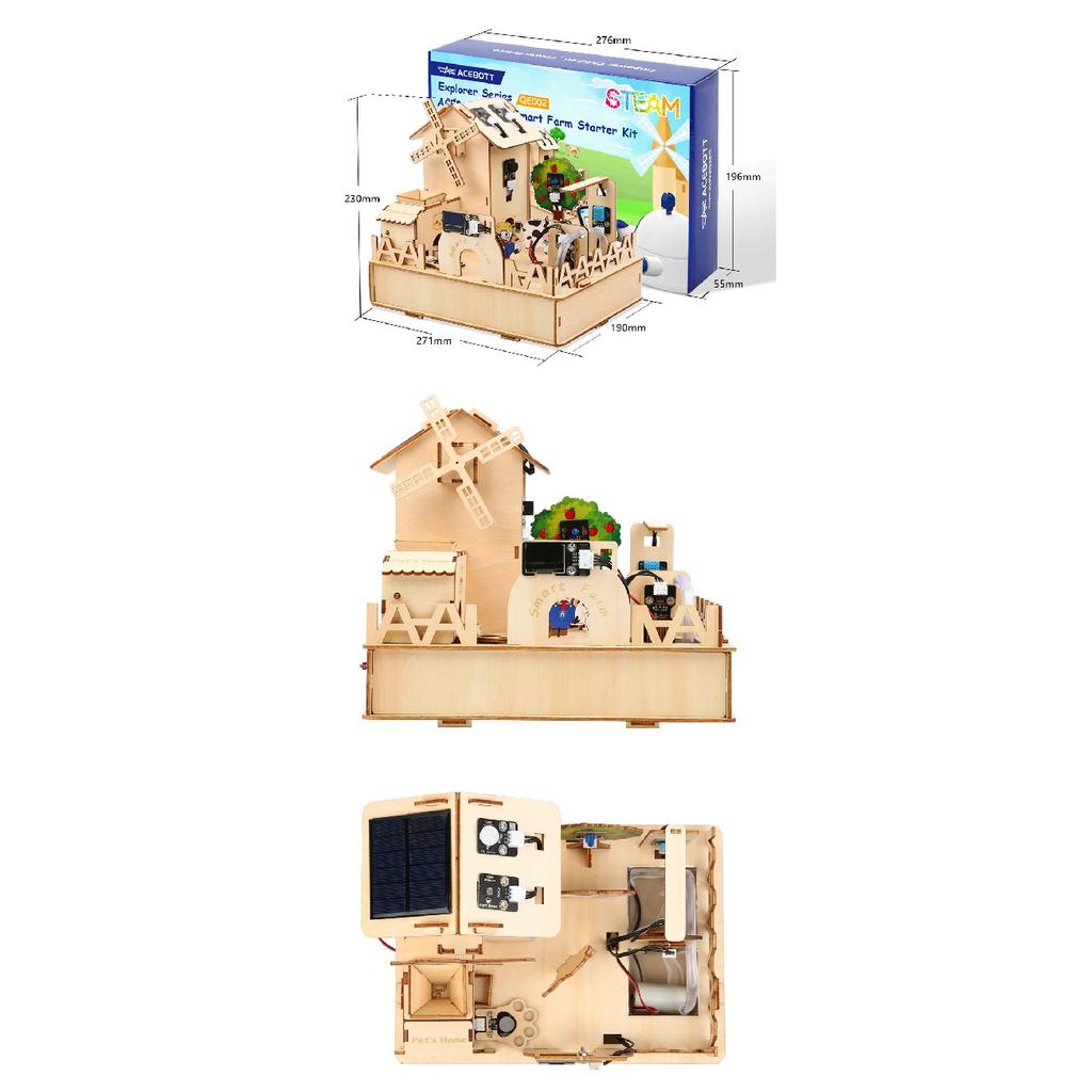 ACEBOTT ESP32 IOT Projects Wooden House STEM Smart Farm Starter Kit For Arduino