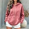 Damen Lässiger Lockerer Kurzer Kapuzen-Reißverschluss-Strickjacke