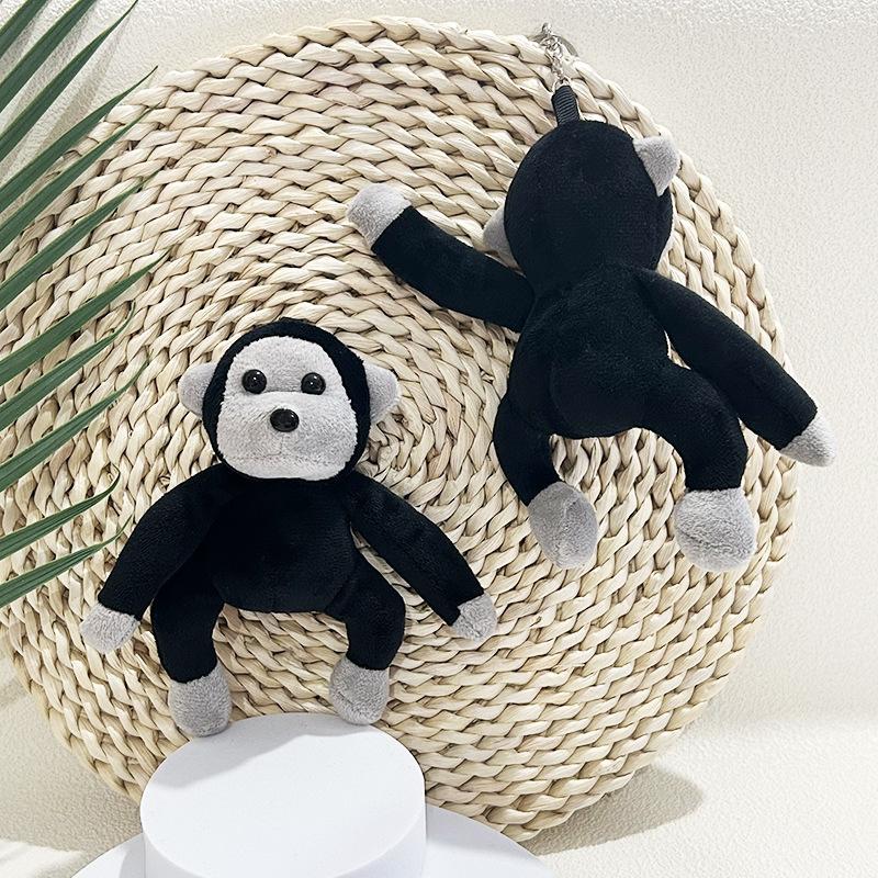 13Cm Animation Plush Gorilla Keychain Plush Stuffed Animal Keyring Cute Backpack Charm Couples Students Bag Pendant Birthday Gifts