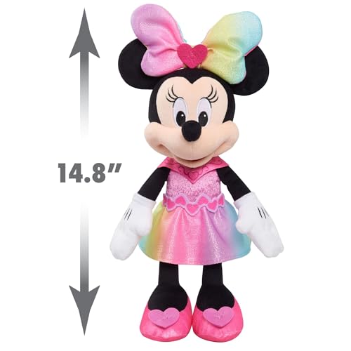 MINNIE Just Play Disney Junior Minnie Mouse Sparkle and Singing Minnie Mouse 13-inch Light and Sound Plush Toy