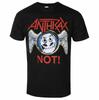 T-shirt in Cotone con Stampa Teschio legata alla Band ANTHRAX Taglio Ampio e Comodo Adatta Sia a Unisex che a Donne