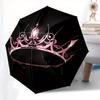 1pc Pink Royal Crown Sparkle Design Umbrella with Plastic Handle,Suitable for All Seasons Home Travel Outdoor UmbrellaM1124
