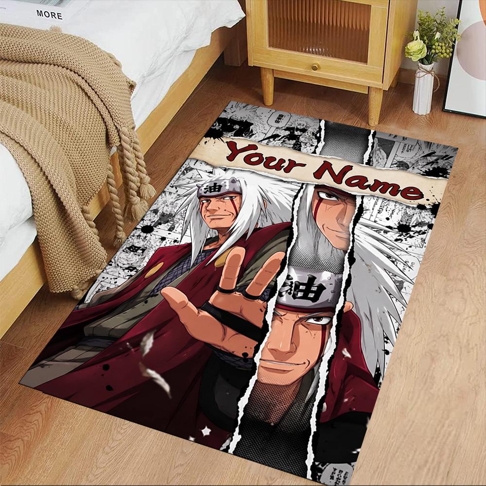 Naruto Character Customize Your Name Floor Rug Office Rug Suitable for Bedrooms Game Room Living Rooms Balcony Antislip Carpet Decorate Offices