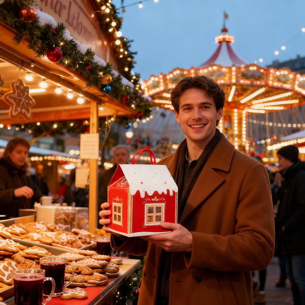 Christmas Cookie Boxes House Shaped 3D Box Bakery Cottage for Chocolate Snacks Treats Packaging Christmas Winter Holiday Party