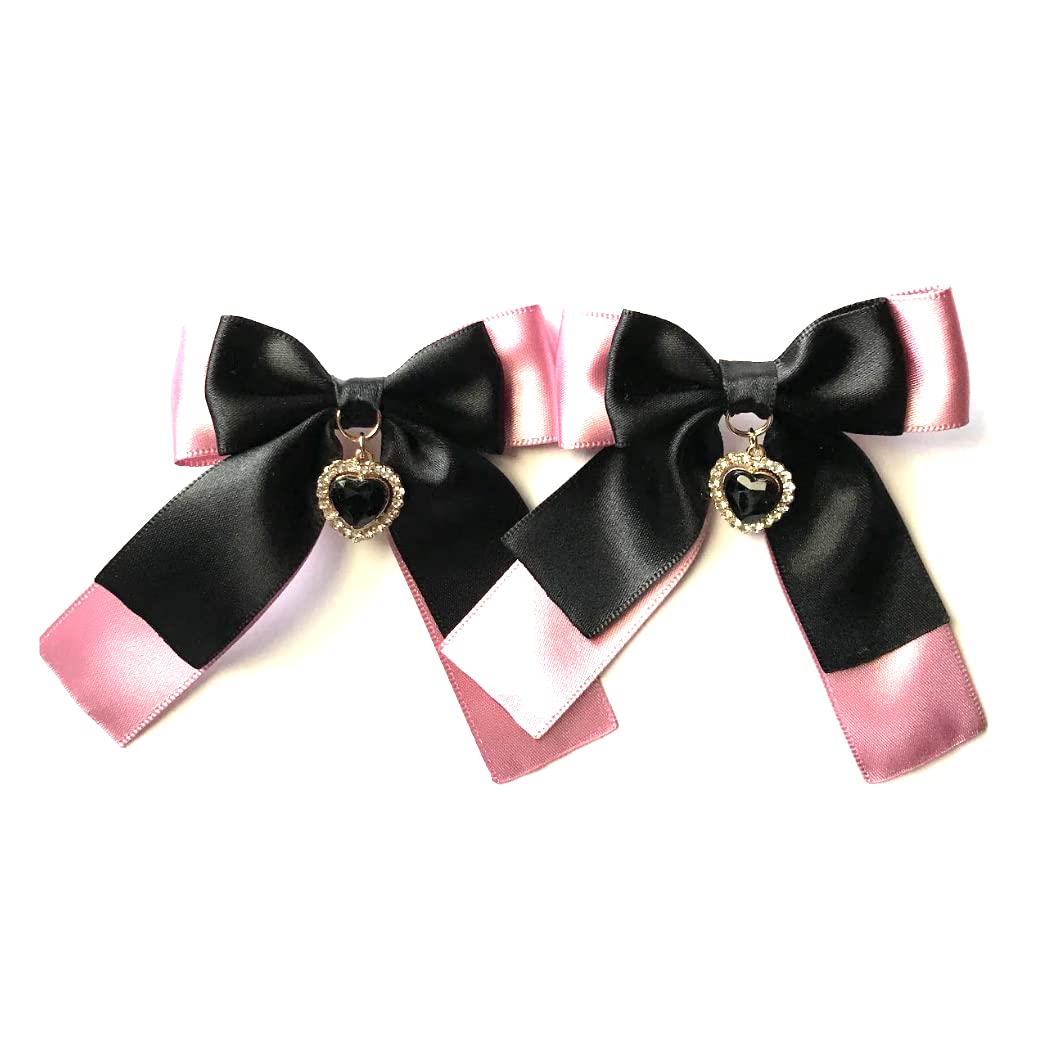 

левый и Мерцающая лента-сердце мечтательные готические волосы волосы мина-ловушка Черная мина-ловушка тусклый (Онодэра-я/Пингвин Лэнд) [Заколка/набор 2, справа] [Лолита,