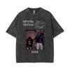T-shirt Vintage Lavata Crystal Castles Album Musicale II Stampa Double Face Uomo Punk Gotico T-shirt Uomo Cotone Oversize